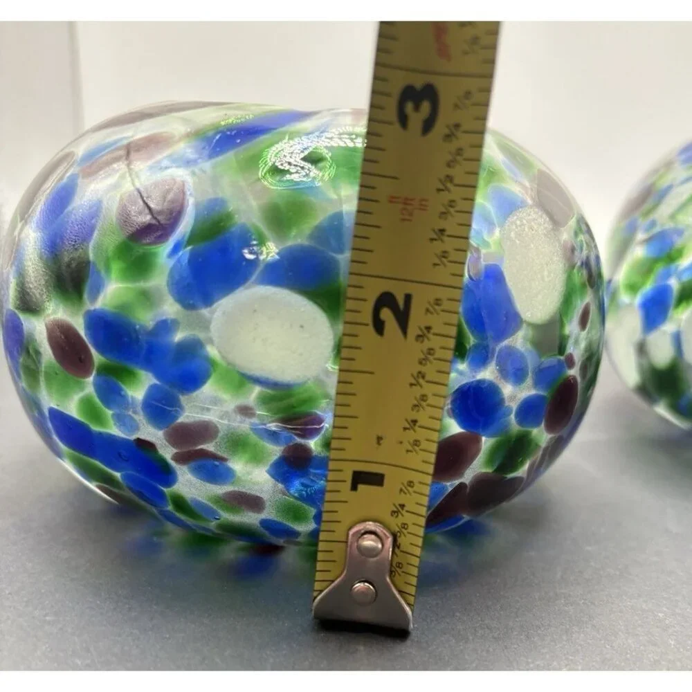 Vintage Handblown Glass Votive Candle Holder Set Of 2